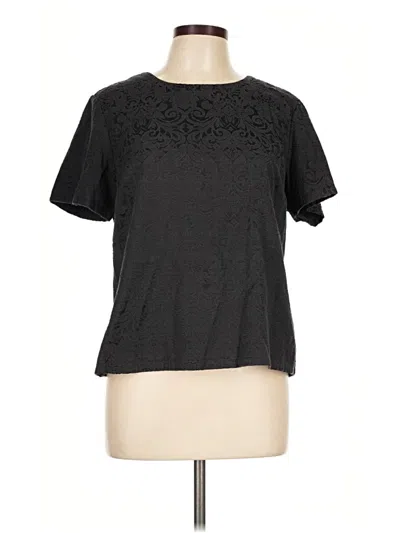 Pre-owned Express Short Sleeve Top Black Keyhole Neckline Tops