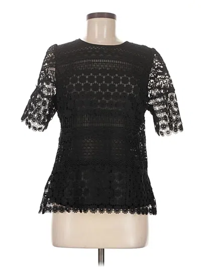 Express Short Sleeve Top Black Mock Neckline Tops