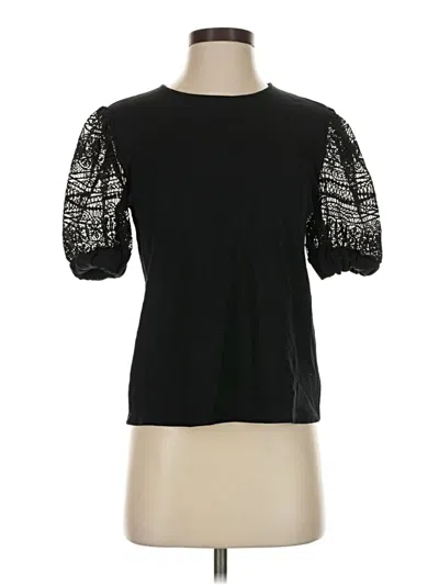 Pre-owned Express Short Sleeve Top Black Mock Neckline Tops
