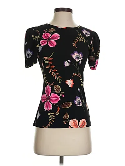 Pre-owned Express Short Sleeve Top Black Mock Neckline Tops