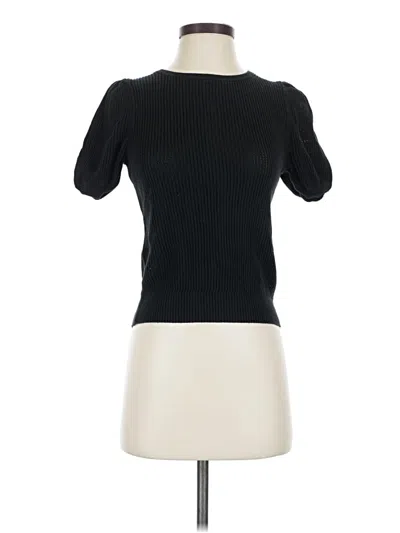 Pre-owned Express Short Sleeve Top Black Mock Neckline Tops