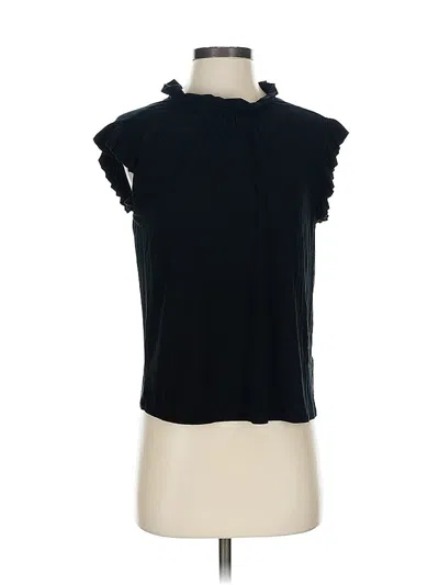 Pre-owned Express Short Sleeve Top Black Ruffles Neckline Tops