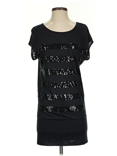Pre-owned Express Short Sleeve Top Black Scoop Neck Tops