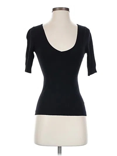 Pre-owned Express Short Sleeve Top Black Scoop Neck Tops