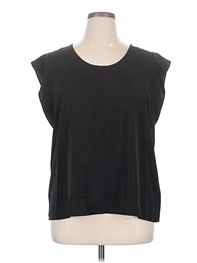 Pre-owned Express Short Sleeve Top Black Scoop Neck Tops
