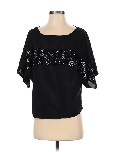 Pre-owned Express Short Sleeve Top Black Square Neckline Tops