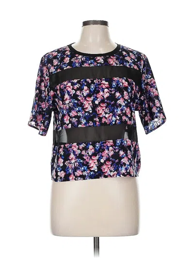 Pre-owned Express Short Sleeve Top Black Square Neckline Tops