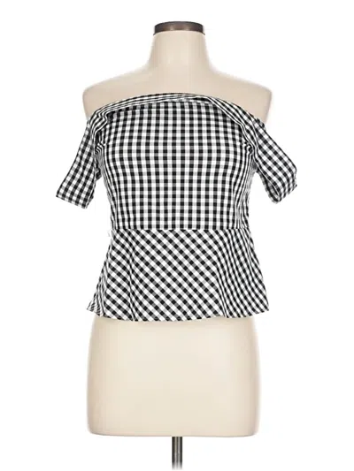 Pre-owned Express Short Sleeve Top Black Square Neckline Tops