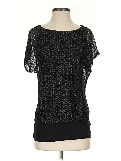 Pre-owned Express Short Sleeve Top Black Square Neckline Tops