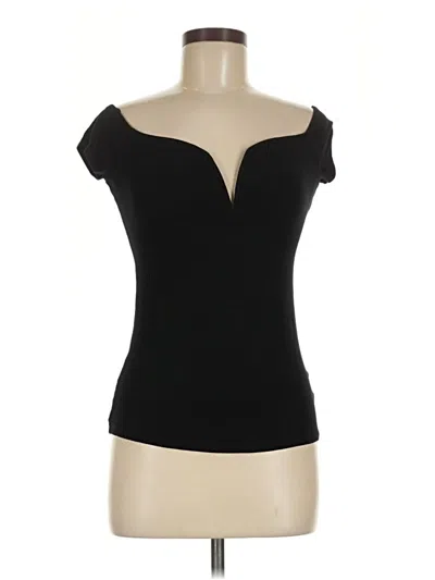 Pre-owned Express Short Sleeve Top Black Strapless Neckline Tops