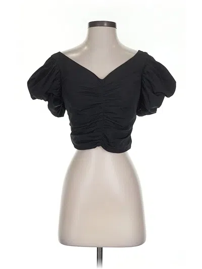 Pre-owned Express Short Sleeve Top Black Sweetheart Neckline Tops