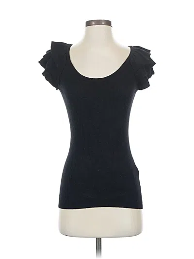 Pre-owned Express Short Sleeve Top Black Sweetheart Neckline Tops