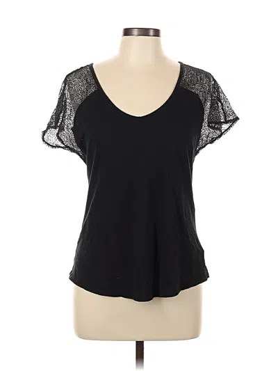 Pre-owned Express Short Sleeve Top Black Sweetheart Neckline Tops