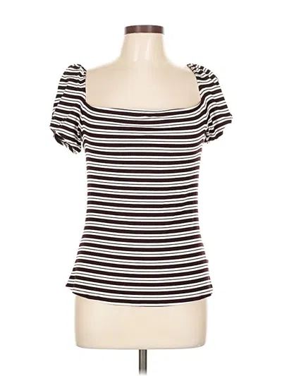 Pre-owned Express Short Sleeve Top Black Sweetheart Neckline Tops