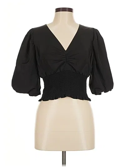 Pre-owned Express Short Sleeve Top Black Sweetheart Neckline Tops
