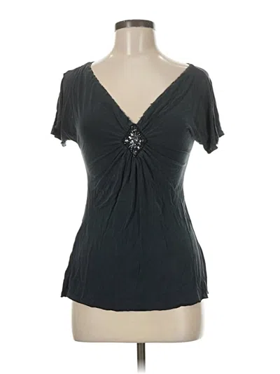 Pre-owned Express Short Sleeve Top Black Sweetheart Neckline Tops