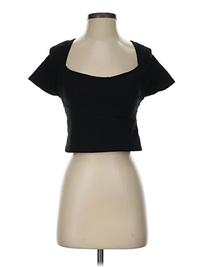 Pre-owned Express Short Sleeve Top Black Sweetheart Neckline Tops
