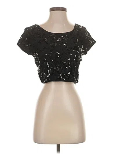 Pre-owned Express Short Sleeve Top Black Sweetheart Neckline Tops