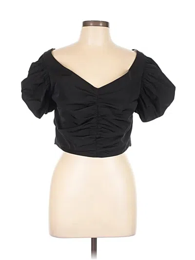 Pre-owned Express Short Sleeve Top Black Sweetheart Neckline Tops
