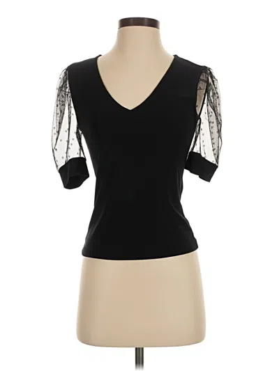 Pre-owned Express Short Sleeve Top Black Sweetheart Neckline Tops