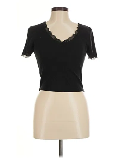 Pre-owned Express Short Sleeve Top Black Sweetheart Neckline Tops