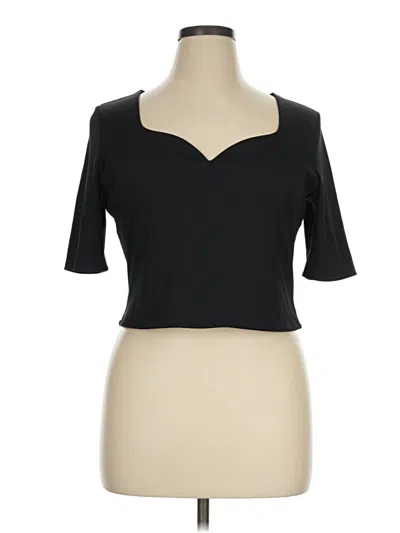 Pre-owned Express Short Sleeve Top Black Sweetheart Neckline Tops