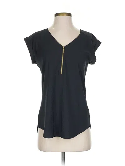 Pre-owned Express Short Sleeve Top Black V Neck Tops