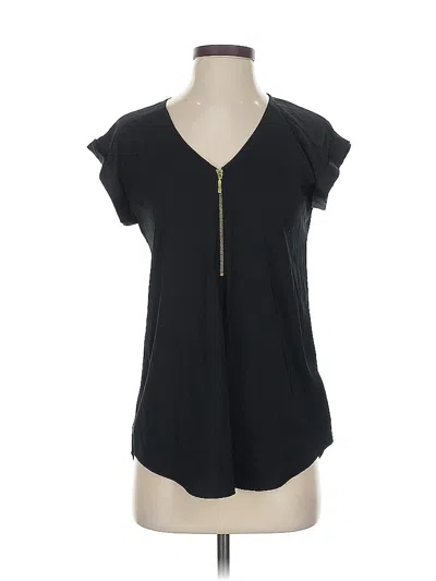 Pre-owned Express Short Sleeve Top Black V Neck Tops