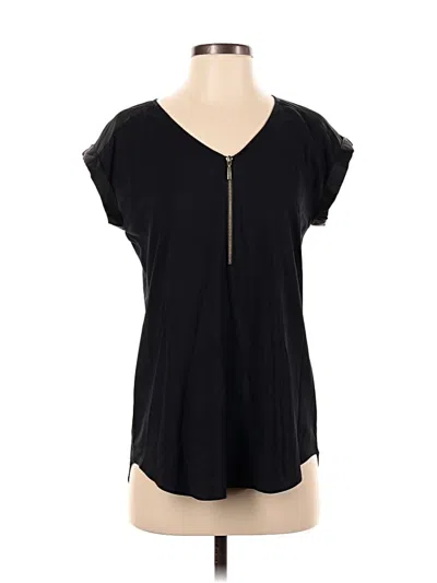 Pre-owned Express Short Sleeve Top Black V Neck Tops