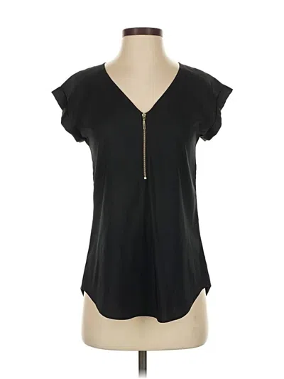 Pre-owned Express Short Sleeve Top Black V Neck Tops