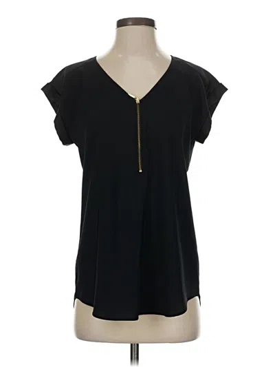 Pre-owned Express Short Sleeve Top Black V Neck Tops