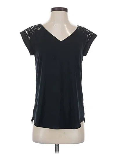 Pre-owned Express Short Sleeve Top Black V Neck Tops