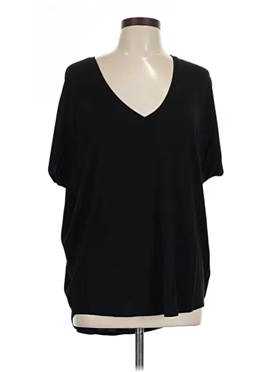 Pre-owned Express Short Sleeve Top Black V Neck Tops
