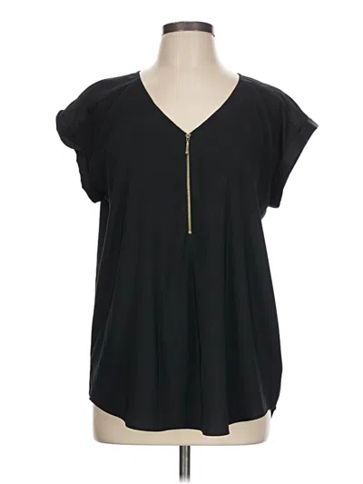 Pre-owned Express Short Sleeve Top Black V Neck Tops