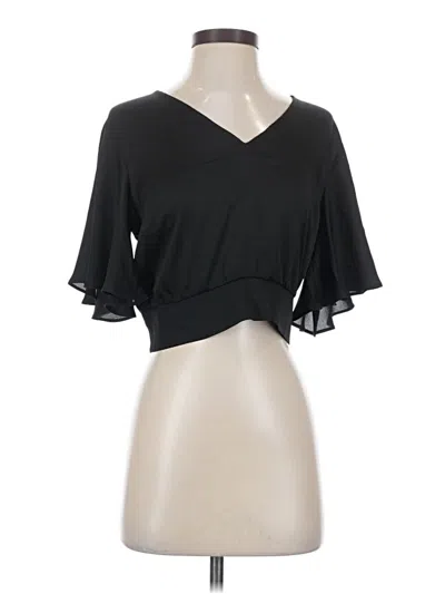 Express Short Sleeve Top Black V Neck Tops
