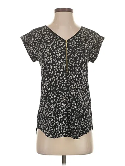 Pre-owned Express Short Sleeve Top Black V Neck Tops