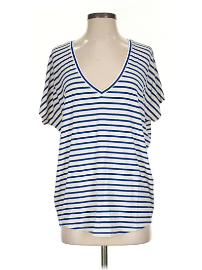 Pre-owned Express Short Sleeve Top Blue Cold Shoulder Neckline Tops