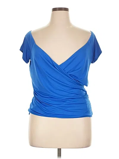 Pre-owned Express Short Sleeve Top Blue Cowl Neck Tops