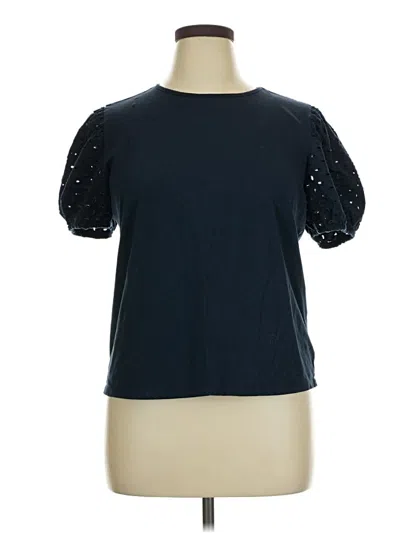 Pre-owned Express Short Sleeve Top Blue Crew Neck Tops