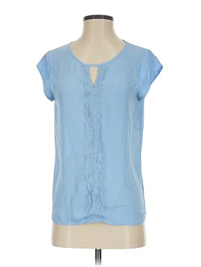 Pre-owned Express Short Sleeve Top Blue Keyhole Neckline Tops