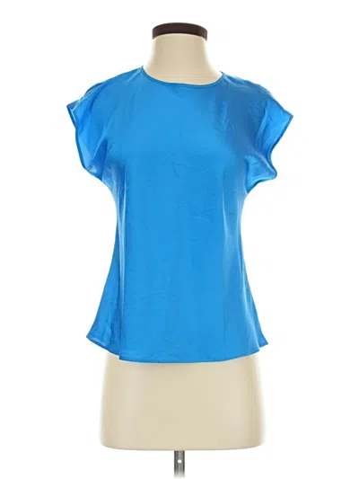 Pre-owned Express Short Sleeve Top Blue Keyhole Neckline Tops