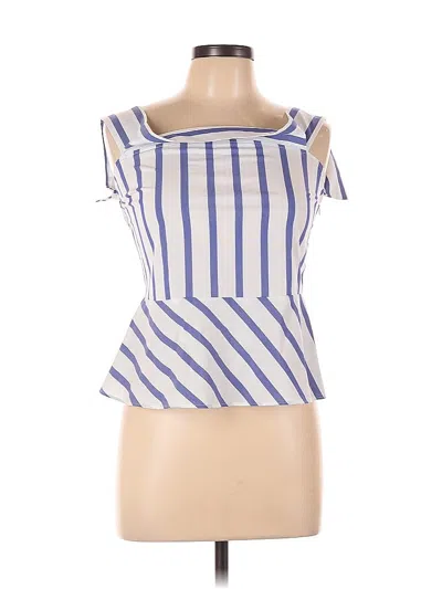 Pre-owned Express Short Sleeve Top Blue One Shoulder Neckline Tops