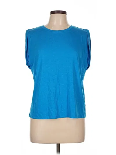 Pre-owned Express Short Sleeve Top Blue Scoop Neck Tops