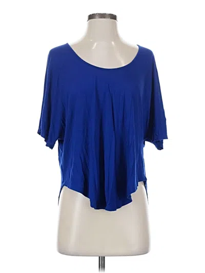 Pre-owned Express Short Sleeve Top Blue Scoop Neck Tops