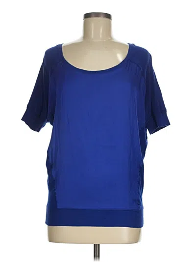 Pre-owned Express Short Sleeve Top Blue Scoop Neck Tops