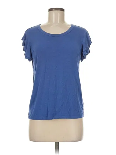 Pre-owned Express Short Sleeve Top Blue Scoop Neck Tops