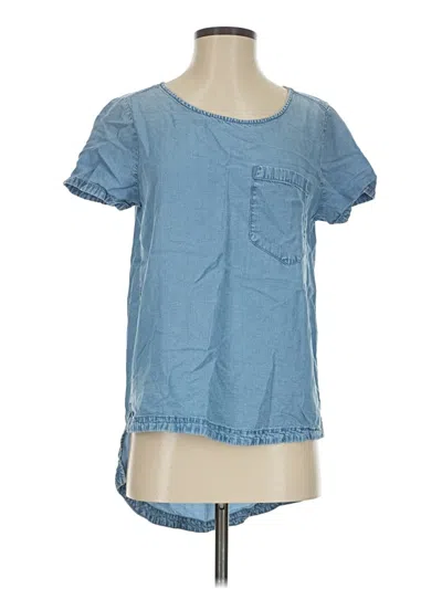 Pre-owned Express Short Sleeve Top Blue Scoop Neck Tops