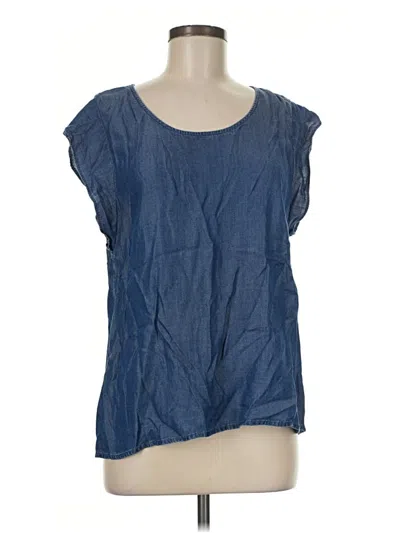 Pre-owned Express Short Sleeve Top Blue Scoop Neck Tops