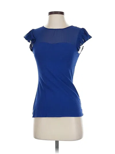 Pre-owned Express Short Sleeve Top Blue Sweetheart Neckline Tops