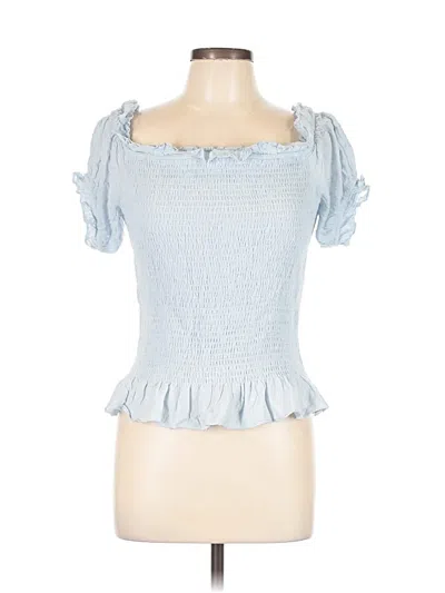 Pre-owned Express Short Sleeve Top Blue Sweetheart Neckline Tops